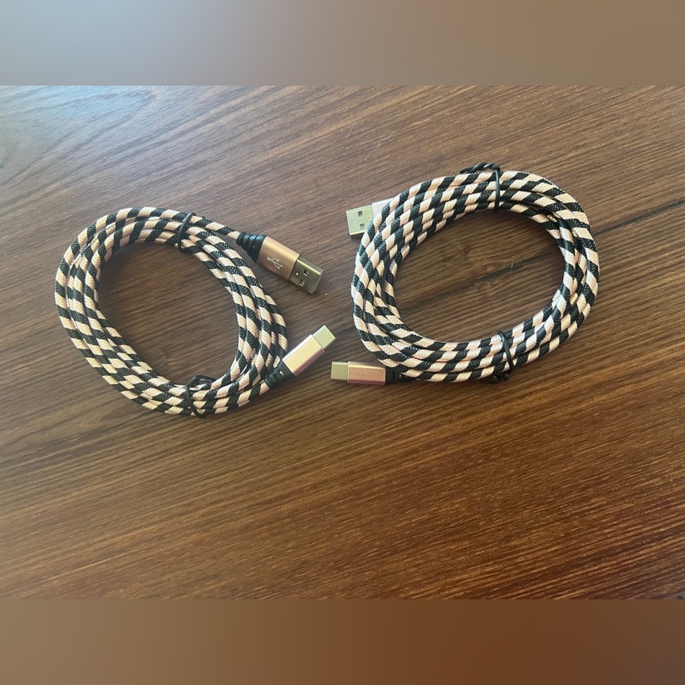 New 2-Piece USB-A to USB-C Charging Cable ~ 7.5 Ft